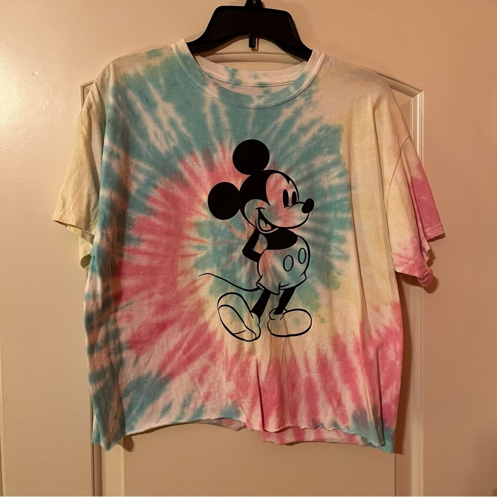 Mickey Mouse Tie-Dye Cropped Tee